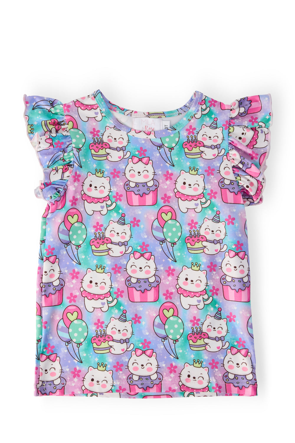 Time To Purr-ty S/S Ruffle Tee