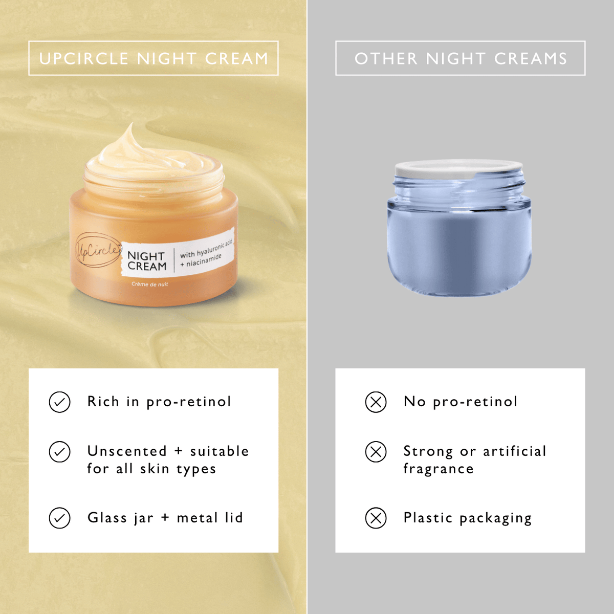 Night Cream with Hyaluronic Acid + Niacinamide - Snipetell