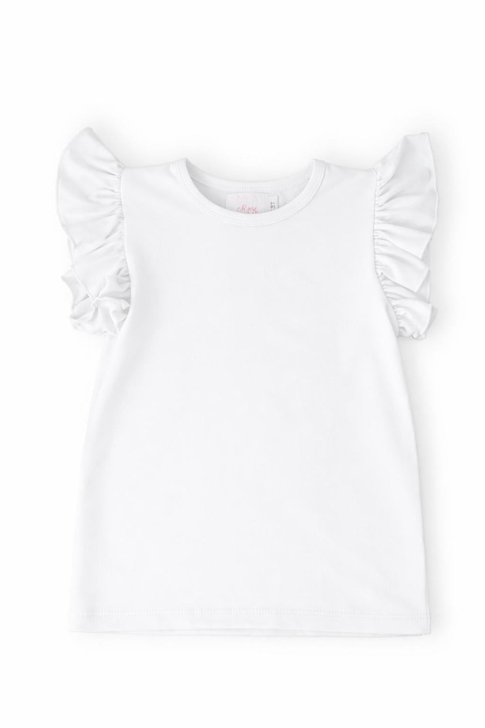 White S/S Ruffle Tee