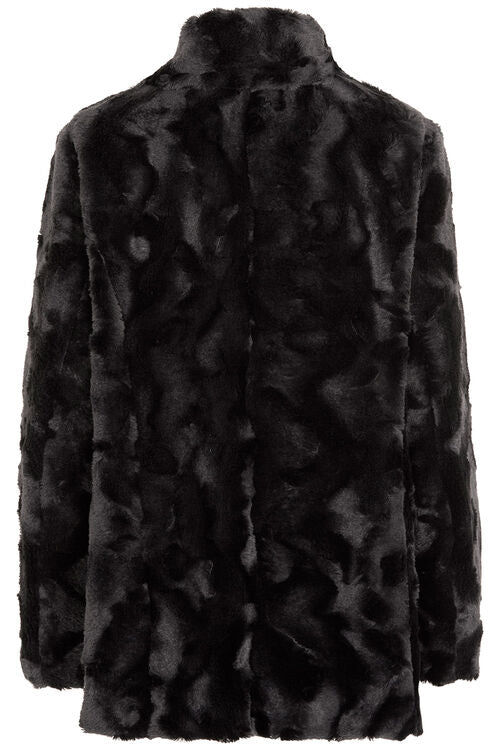 Womens Black Fur Leather Jacket