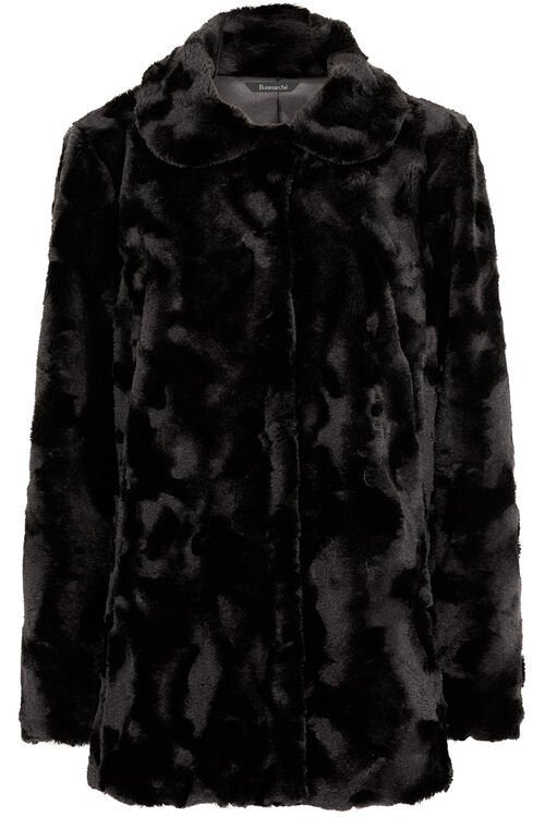 Womens Black Fur Leather Jacket