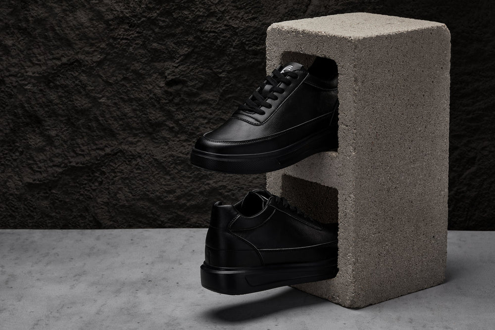CALTO - X1646 - 2.8 Inches Taller (Pitch Black) - Lightweight Sneakers