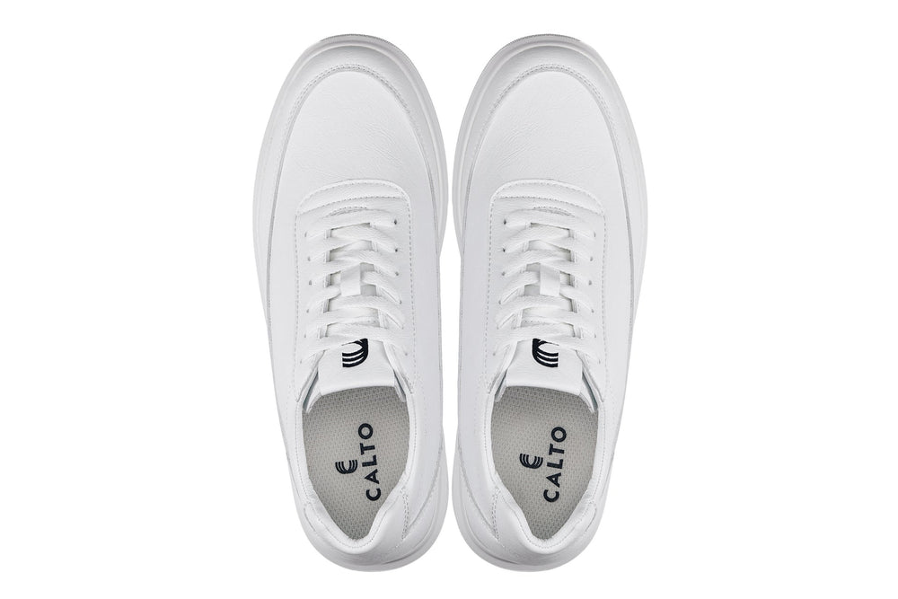 CALTO - X1647 - 2.8 Inches Taller (White) - Lightweight Sneakers