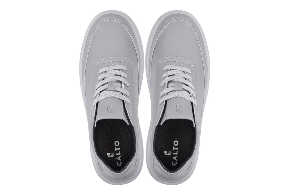 CALTO - X1648 - 2.8 Inches Taller (Pewter Grey) - Lightweight Sneakers