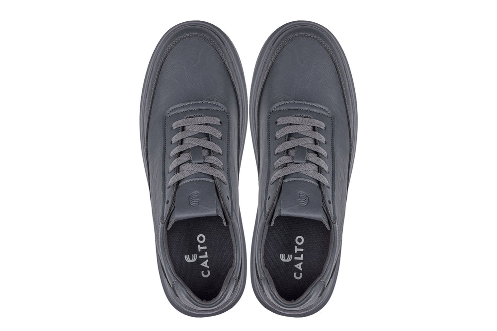 CALTO - X1649 - 2.8 Inches Taller (Iron Grey) - Lightweight Sneakers