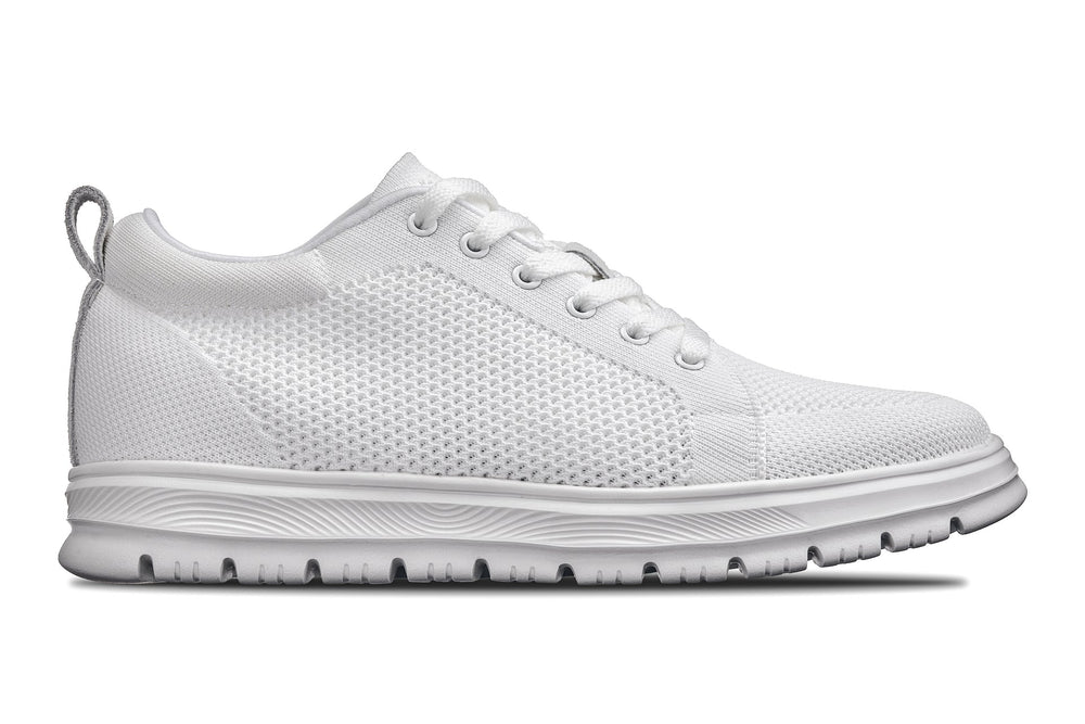 CALTO - X2321 - 2.4 Inches Taller (White/White Sole) - Lace Up Casual Sneaker - Lightweight