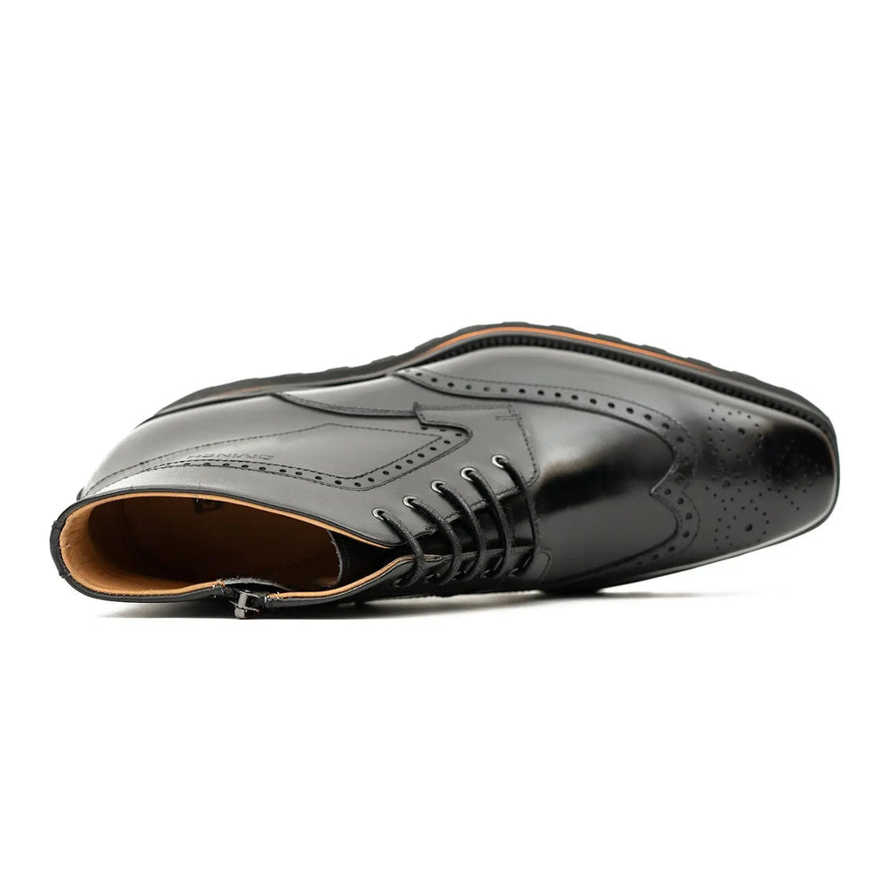 Zipper Brogue Martin Boots 2890 Black