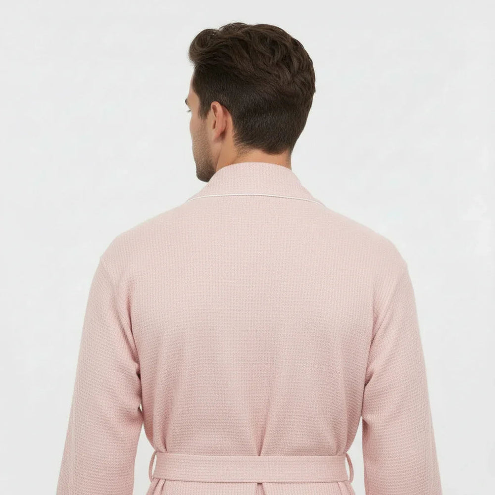 Premium Waffle Piping Robe for Men