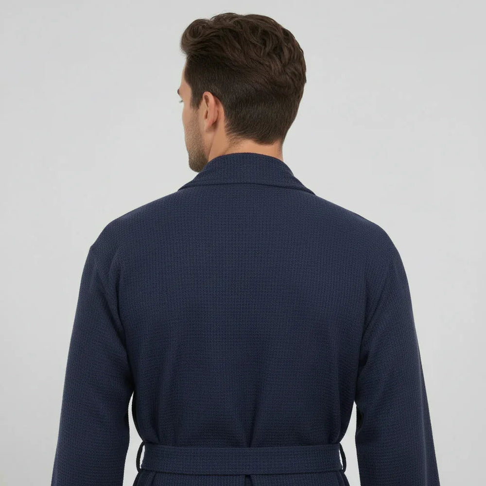 Waffle Spa Bathrobe for Men -  Absorbent, Lightweight