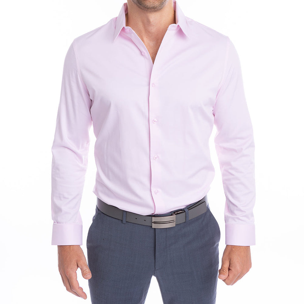 goTIELESS Ultimate Dress Shirt (Light Pink) Million Dollar Collar