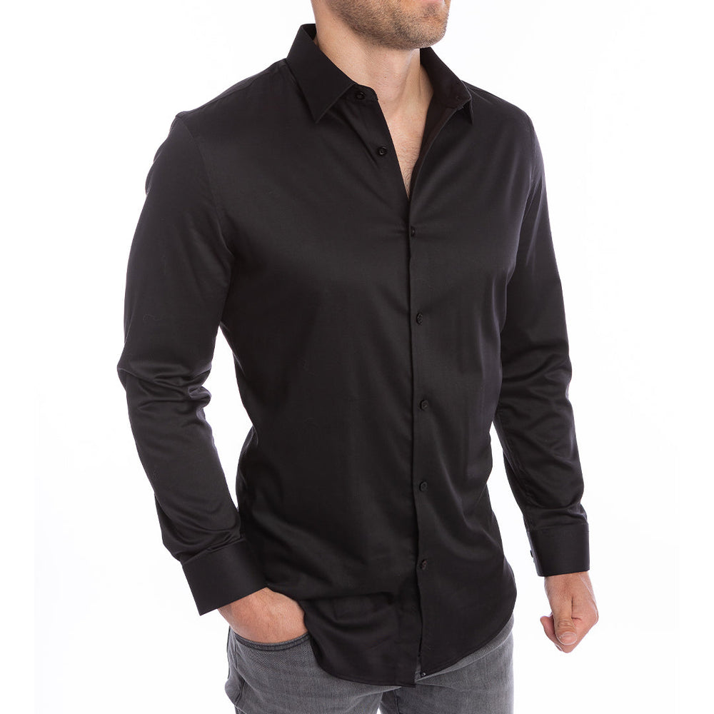 goTIELESS Ultimate Dress Shirt (Black) Million Dollar Collar