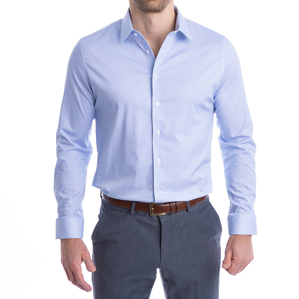 goTIELESS Ultimate Dress Shirt (Blue Diamond) Million Dollar Collar