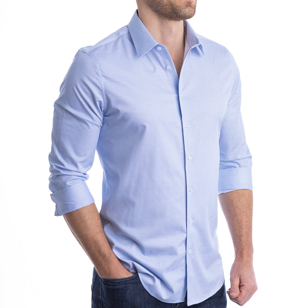 goTIELESS Ultimate Dress Shirt (Blue Diamond) Million Dollar Collar