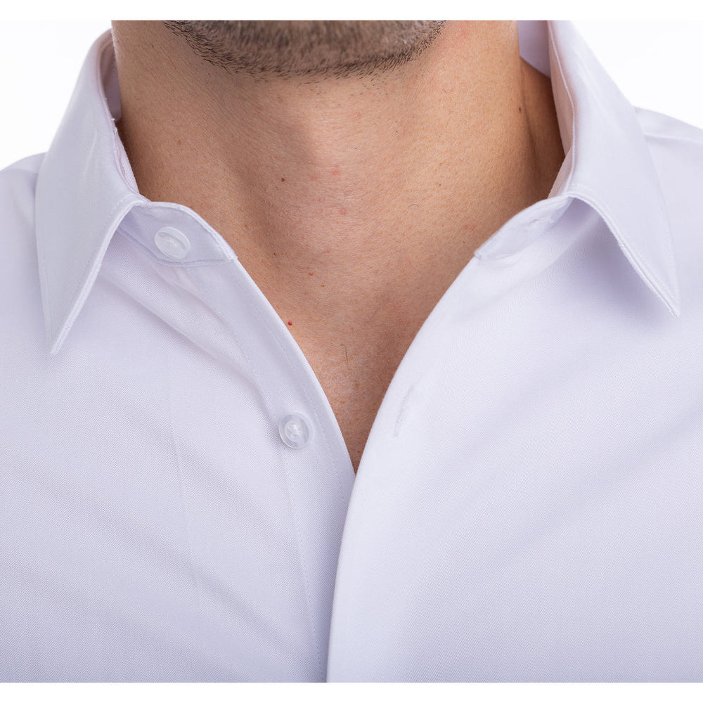 goTIELESS Ultimate Dress Shirt (White) Million Dollar Collar