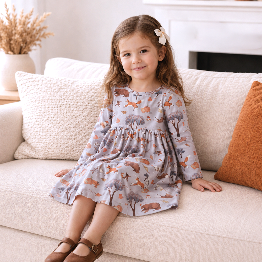 Forest Frolic Twirl Dress - Bamboo Fall Girls Outfit Tesa Babe