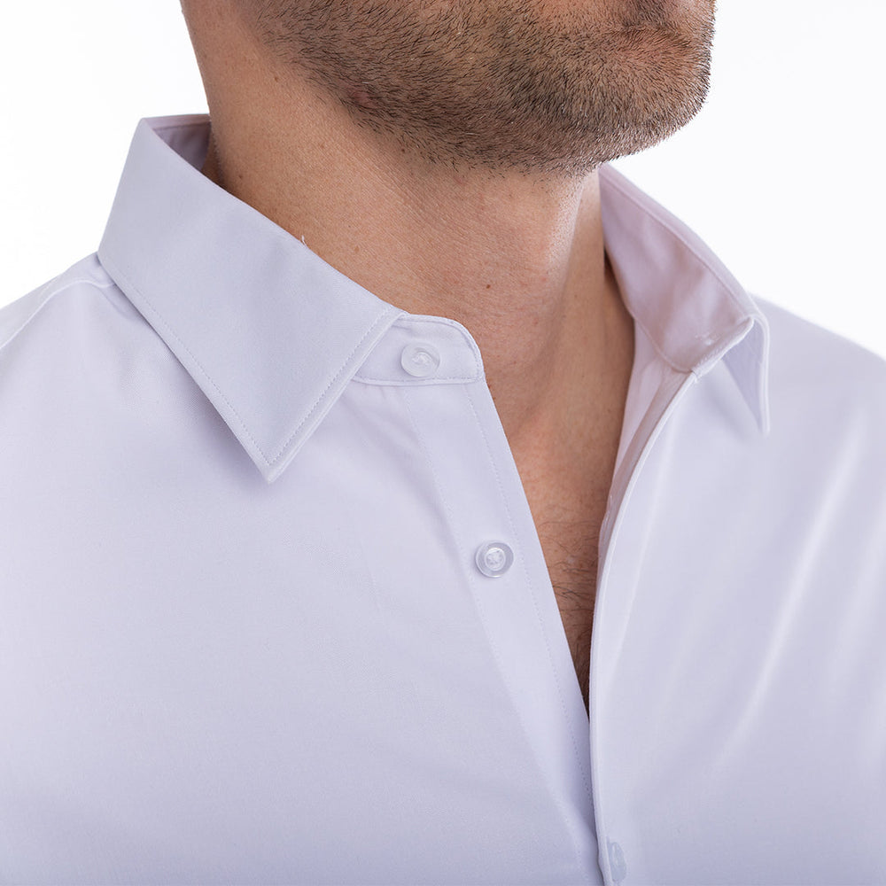 goTIELESS Ultimate Dress Shirt (White) Million Dollar Collar