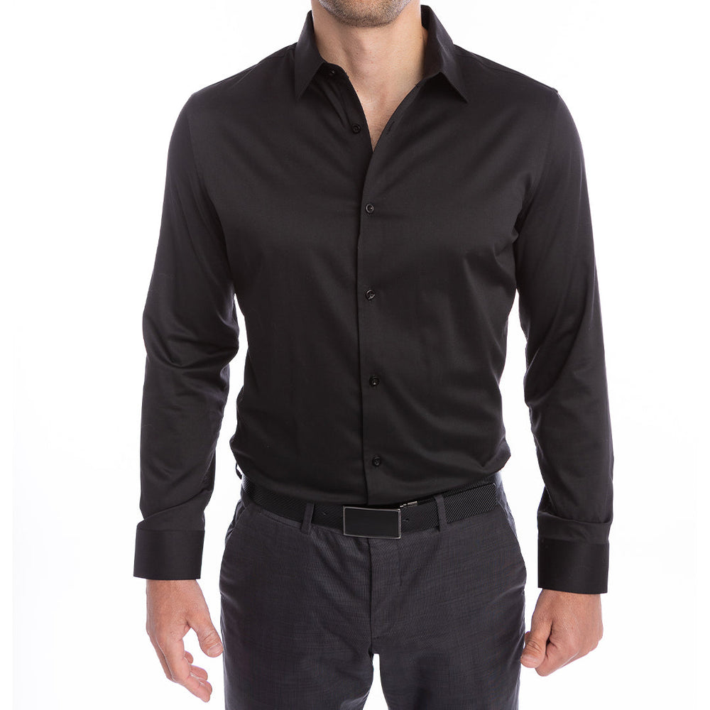 goTIELESS Ultimate Dress Shirt (Black) Million Dollar Collar