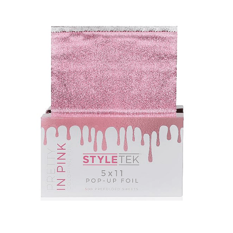 Feuilles d'aluminium gaufrées Styletek Pretty In Pink, format pop-up, 500 feuilles, 5x11 po