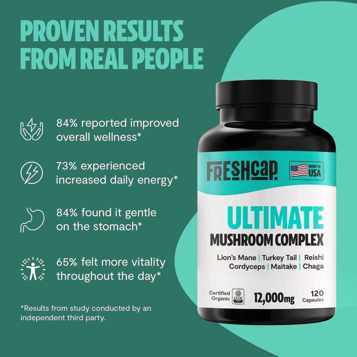 Organic Mushroom Complex Supplement Capsules