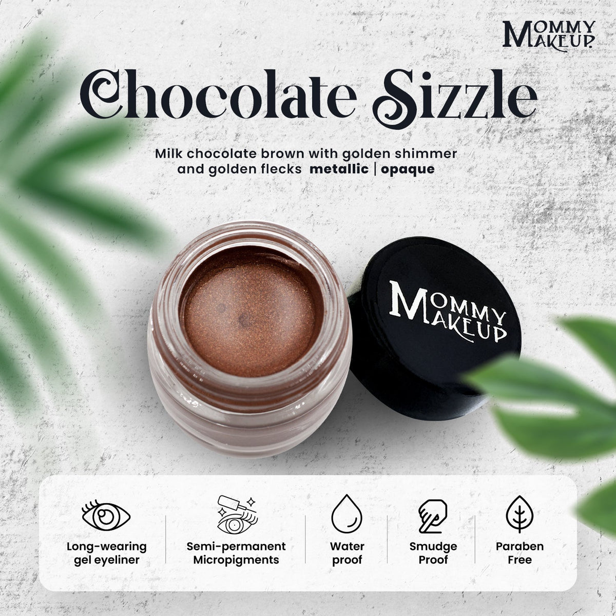 Chocolate Sizzle Stay Put Waterproof Gel Eyeliner w/ Micropigments - Snipetell