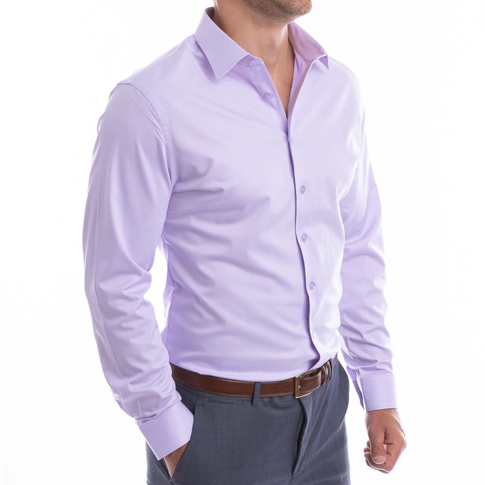 goTIELESS Ultimate Dress Shirt (Lavender) Million Dollar Collar
