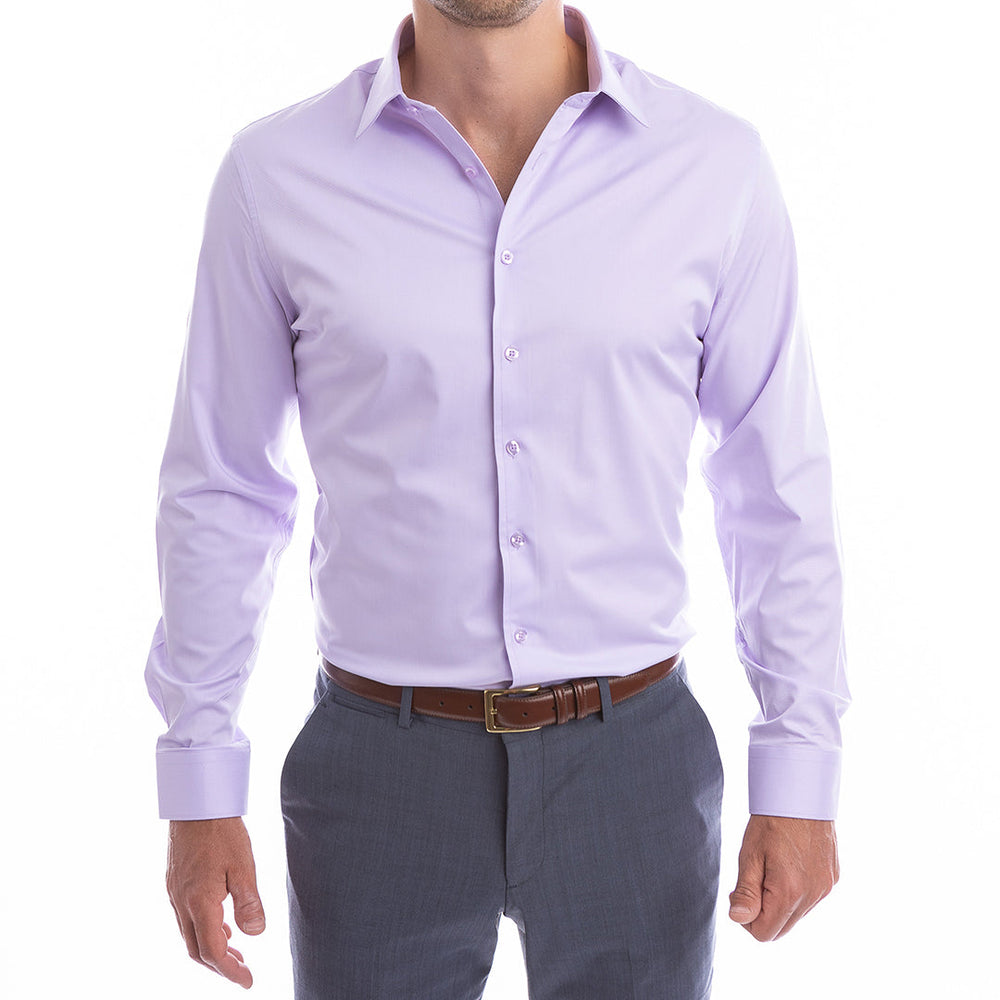 goTIELESS Ultimate Dress Shirt (Lavender) Million Dollar Collar