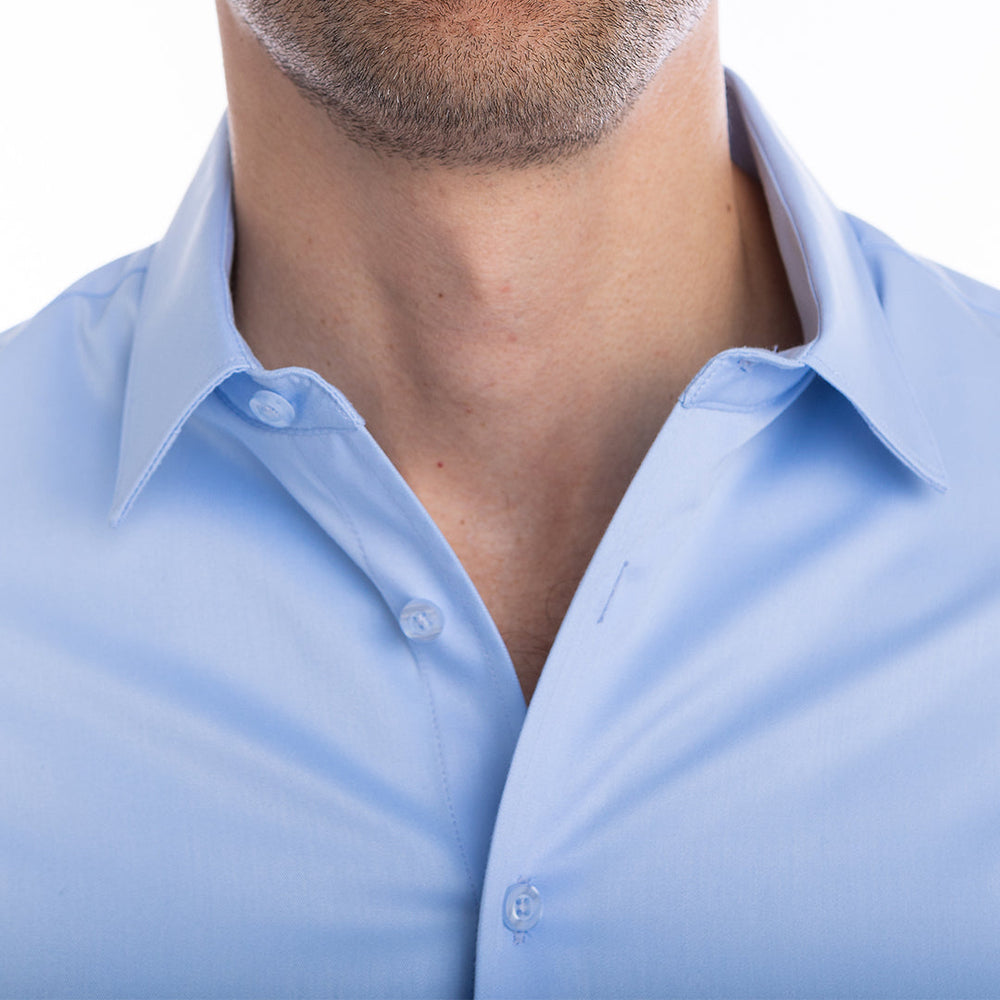 goTIELESS Ultimate Dress Shirt (Light Blue) Million Dollar Collar