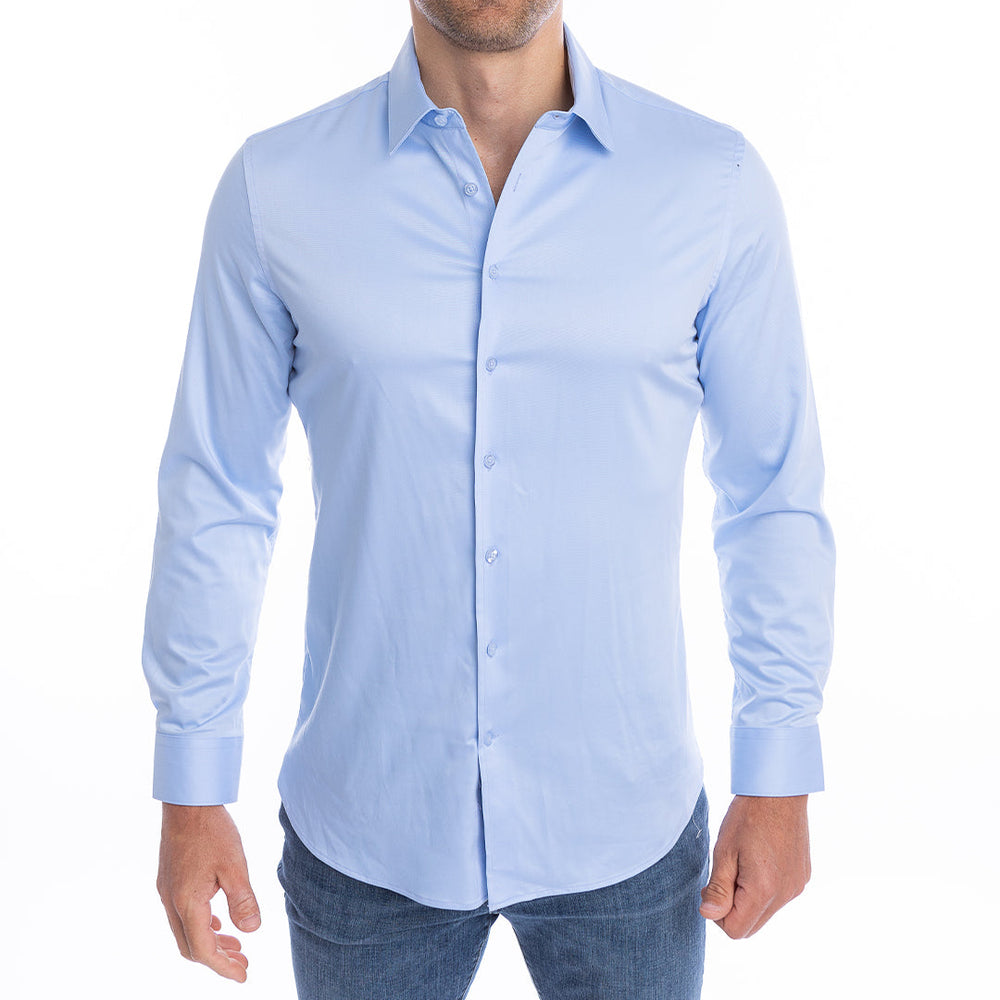 goTIELESS Ultimate Dress Shirt (Light Blue) Million Dollar Collar