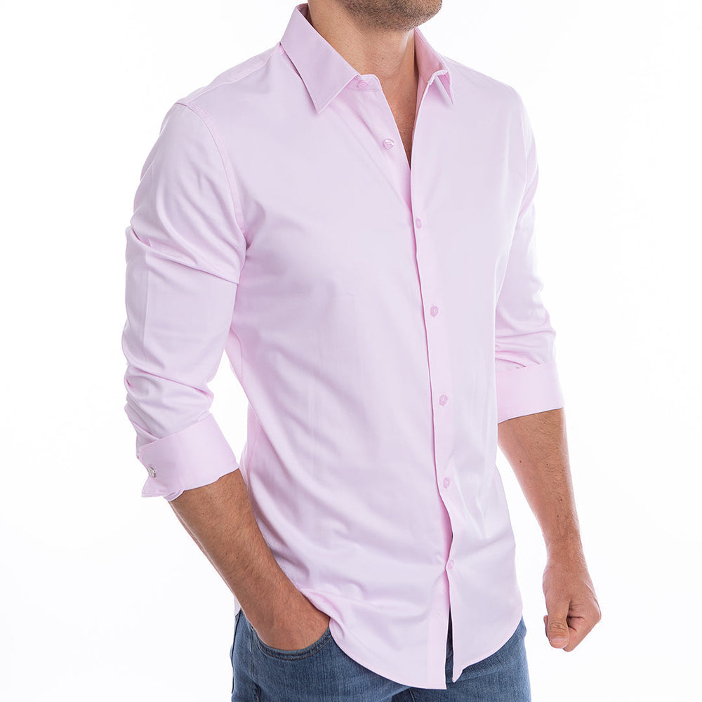 goTIELESS Ultimate Dress Shirt (Light Pink) Million Dollar Collar