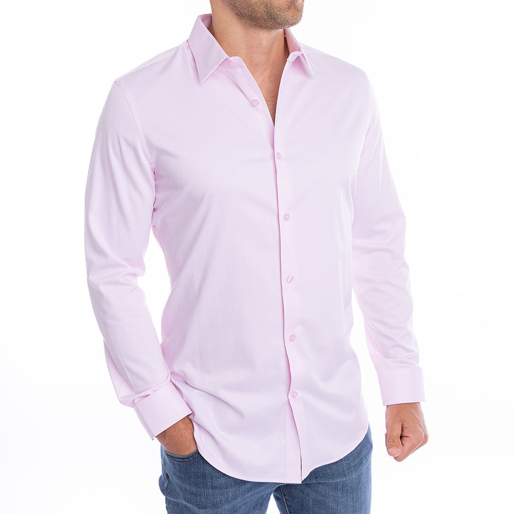 goTIELESS Ultimate Dress Shirt (Light Pink) Million Dollar Collar