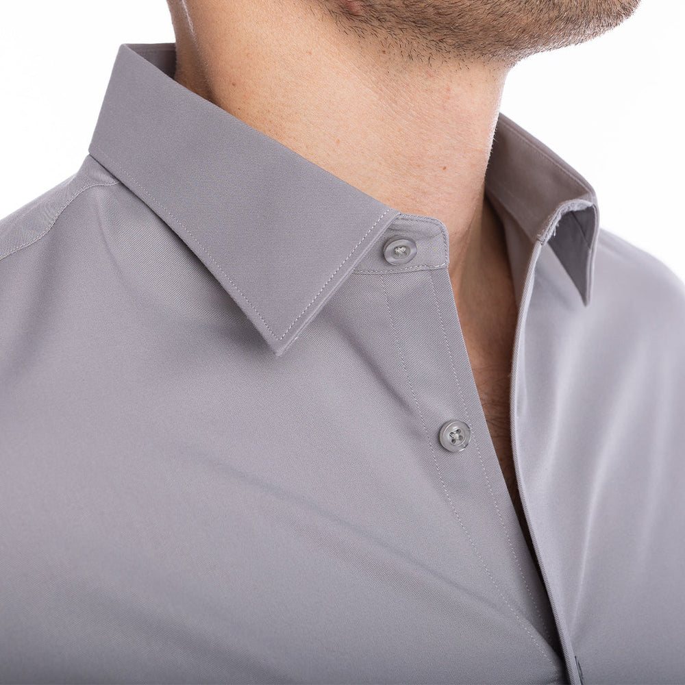 goTIELESS Ultimate Dress Shirt (Light Grey) Million Dollar Collar