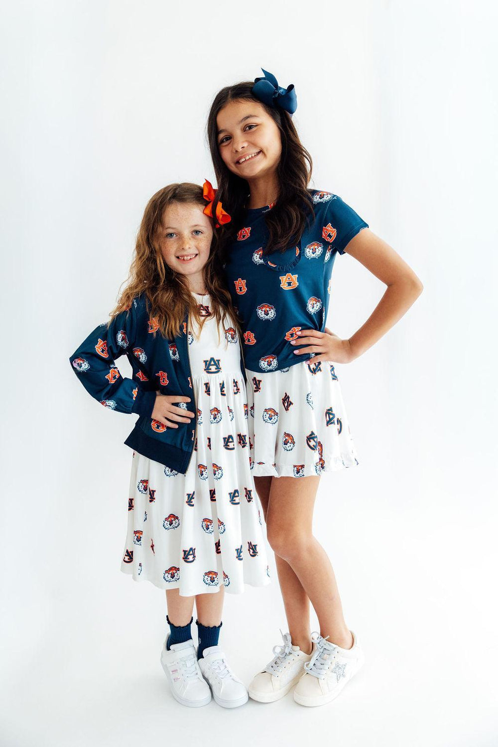 Auburn White Aubie 3/4 Sleeve Pocket Twirl Dress