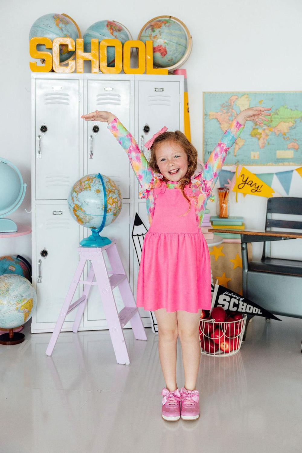 Neon Pink Faux Suede Pinafore