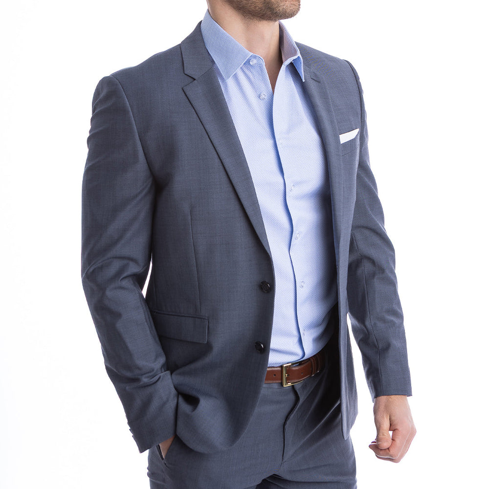 goTIELESS Ultimate Dress Shirt (Blue Diamond) Million Dollar Collar