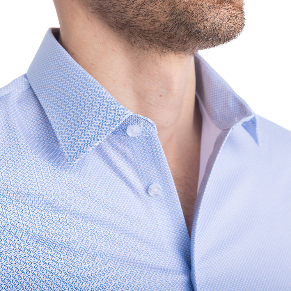 goTIELESS Ultimate Dress Shirt (Blue Diamond) Million Dollar Collar