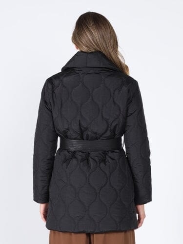 Quilted Lightweight front open belt Jackets