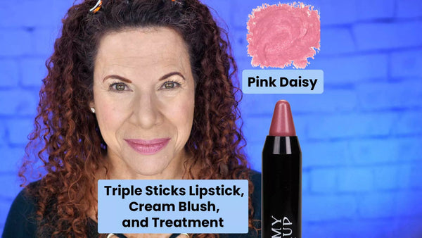 Rouge à lèvres Triple Sticks, blush crème et soin, teinte Pink Daisy