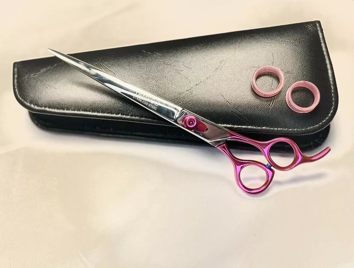 Stylish & Efficient Pink Hair Cutting Shears - 7.25" Precision for Flawless Cuts