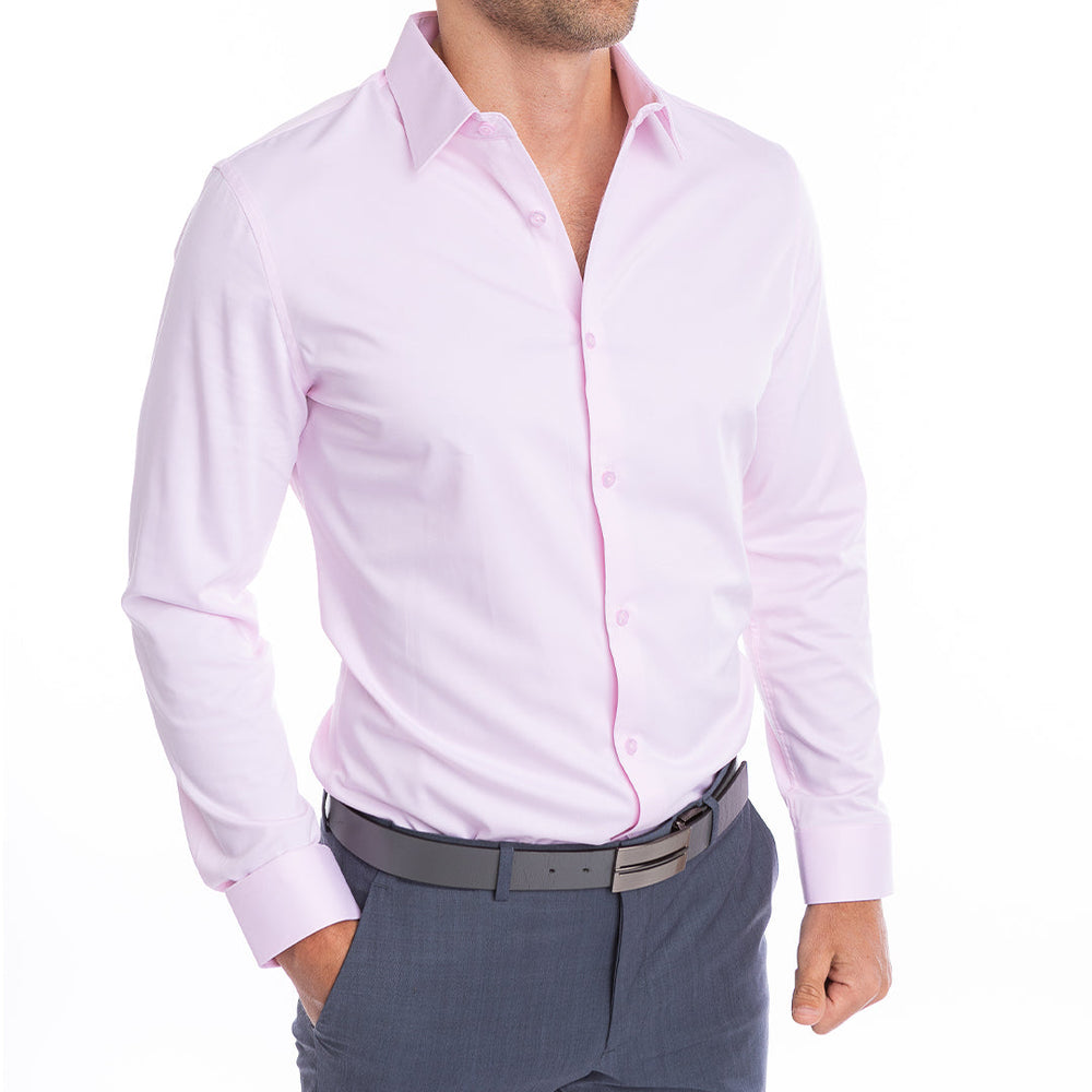 goTIELESS Ultimate Dress Shirt (Light Pink) Million Dollar Collar