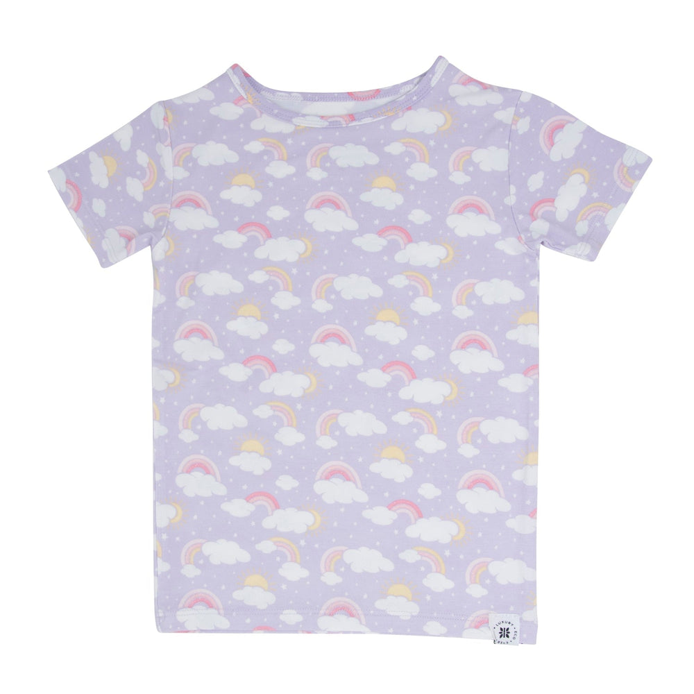 Lavender Rainbows and Clouds Summer Pajama Set
