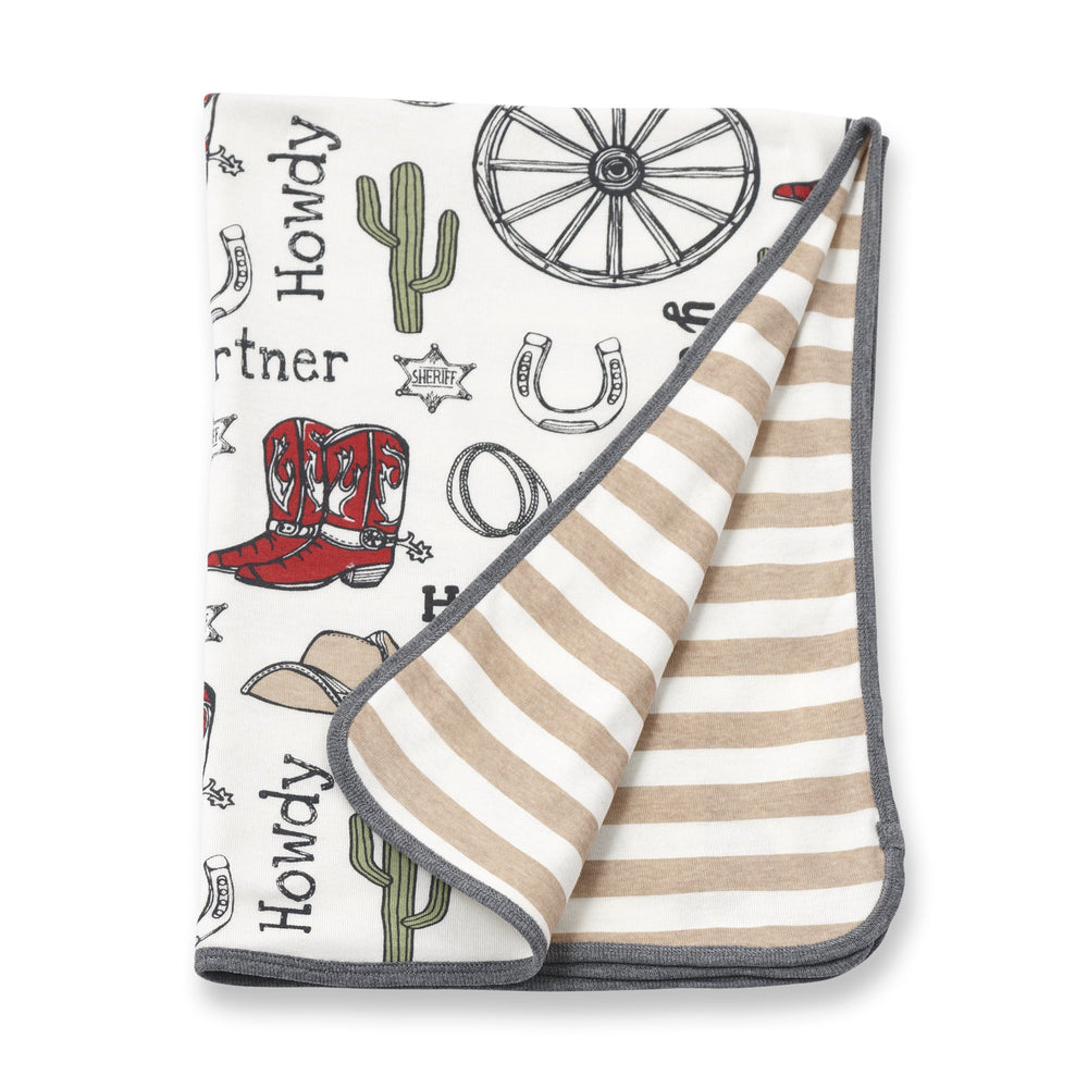 Western Cowboy Howdy Partner Cotton Baby Stroller Blanket Tesa Babe