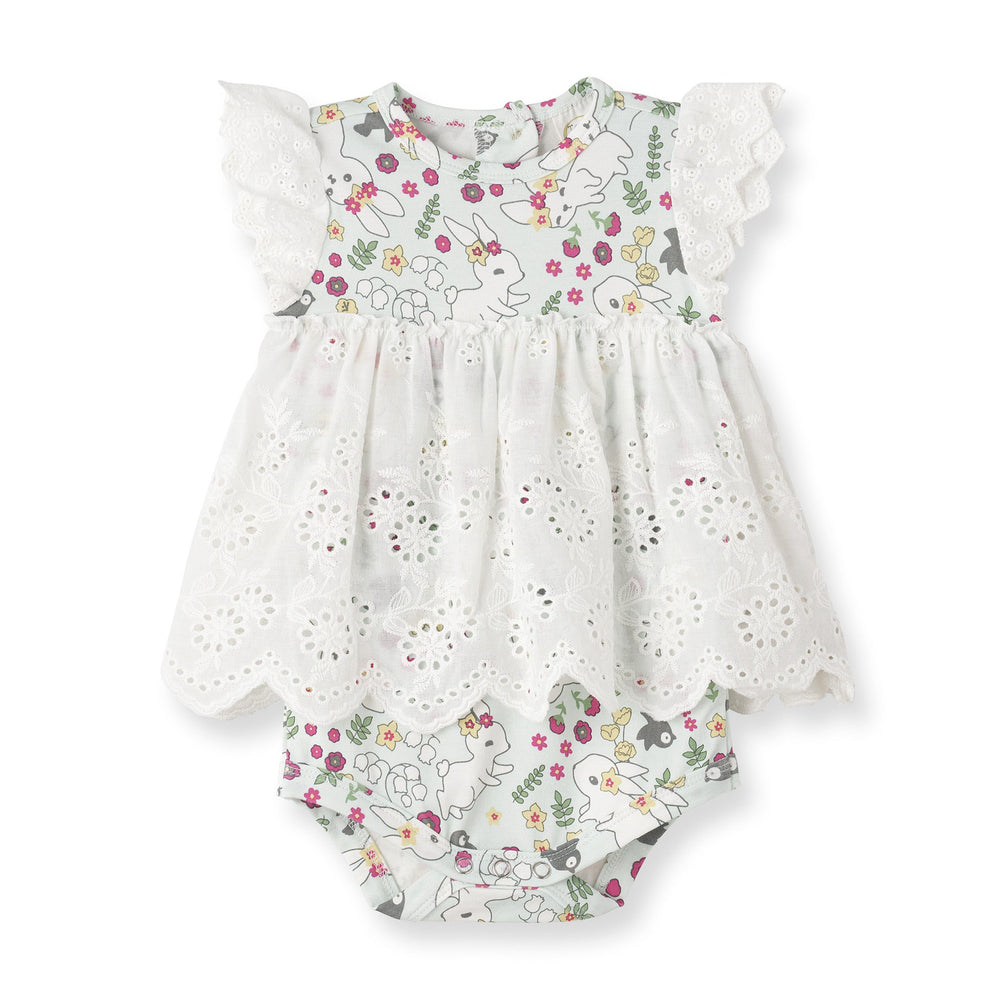 Baby Girl's Cottontail Garden Bamboo Skirted Bodysuit Tesa Babe