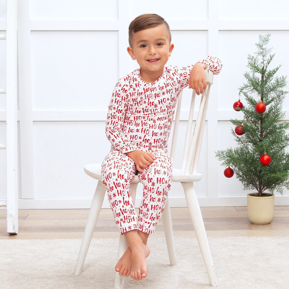 Christmas Ho-Ho-Ho Kids Bamboo Pajama Set-Family Matching Tesa Babe