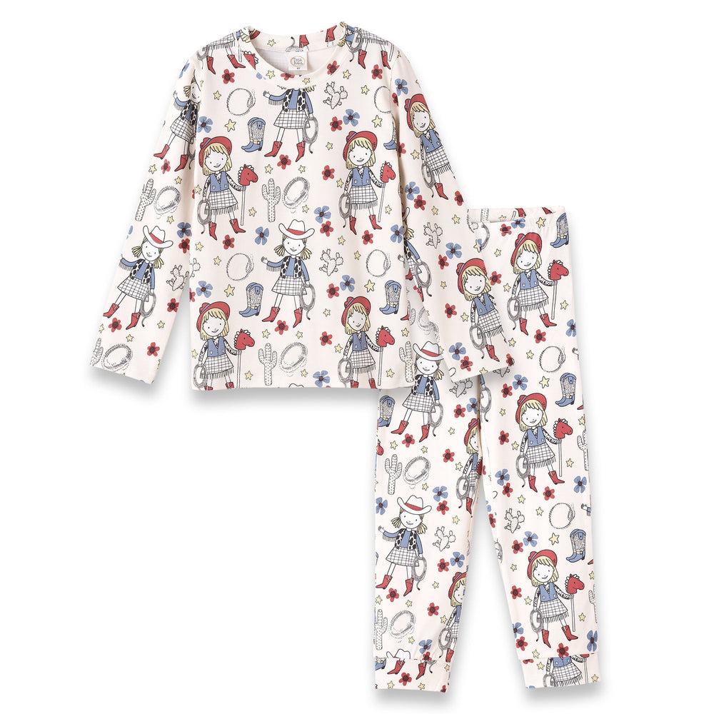 Girl's Cowgirl Western Bamboo Pajama Set 10Y & 12Y Tesa Babe
