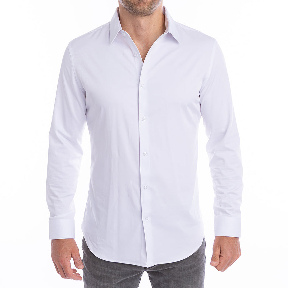 goTIELESS Ultimate Dress Shirt (White) Million Dollar Collar
