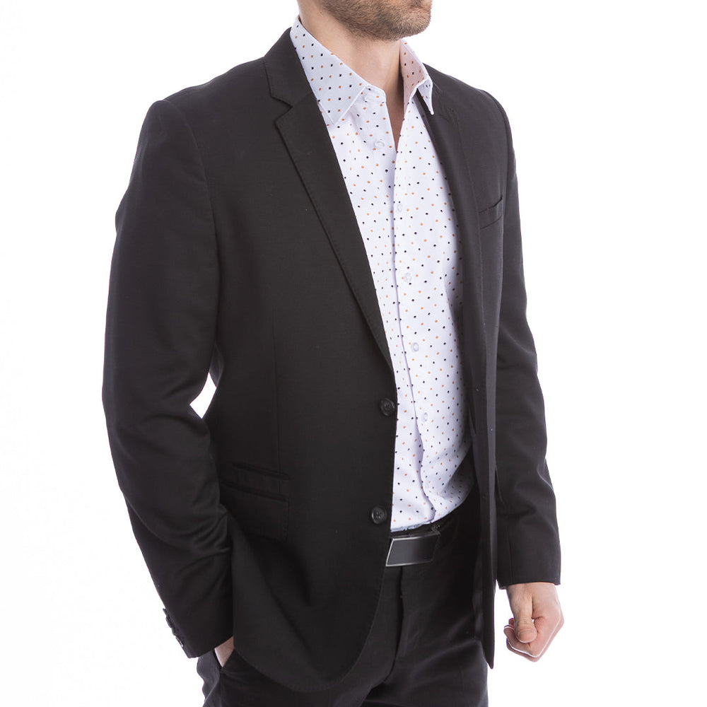 goTIELESS Ultimate Dress Shirt (White/Royal Palm) Million Dollar Collar