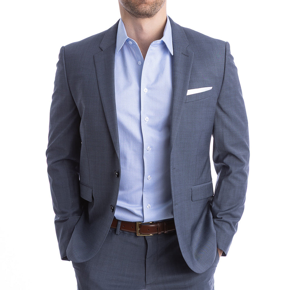 goTIELESS Ultimate Dress Shirt (Blue Diamond) Million Dollar Collar